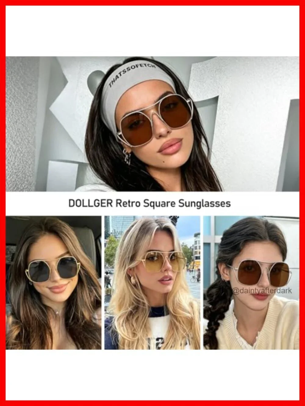 Oversized Metal Aviator Sunglasses UV400 Retro Square Frame Shades Women